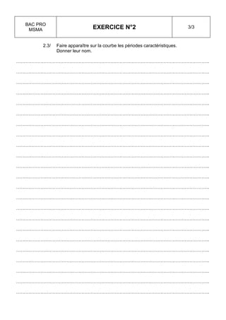 BAC PRO
   MSMA                          EXERCICE N°2                                  3/3



        2.3/   Faire apparaître sur la courbe les périodes caractéristiques.
               Donner leur nom.

……………………………………………………………………………………………………………….

……………………………………………………………………………………………………………….

……………………………………………………………………………………………………………….

……………………………………………………………………………………………………………….

……………………………………………………………………………………………………………….

……………………………………………………………………………………………………………….

……………………………………………………………………………………………………………….

……………………………………………………………………………………………………………….

……………………………………………………………………………………………………………….

……………………………………………………………………………………………………………….

……………………………………………………………………………………………………………….

……………………………………………………………………………………………………………….

……………………………………………………………………………………………………………….

……………………………………………………………………………………………………………….

……………………………………………………………………………………………………………….

……………………………………………………………………………………………………………….

……………………………………………………………………………………………………………….

……………………………………………………………………………………………………………….

……………………………………………………………………………………………………………….

……………………………………………………………………………………………………………….

……………………………………………………………………………………………………………….

……………………………………………………………………………………………………………….

……………………………………………………………………………………………………………….
 