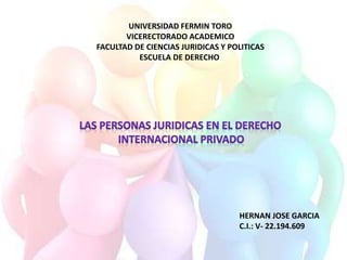 UNIVERSIDAD FERMIN TORO
VICERECTORADO ACADEMICO
FACULTAD DE CIENCIAS JURIDICAS Y POLITICAS
ESCUELA DE DERECHO
HERNAN JOSE GARCIA
C.I.: V- 22.194.609
 