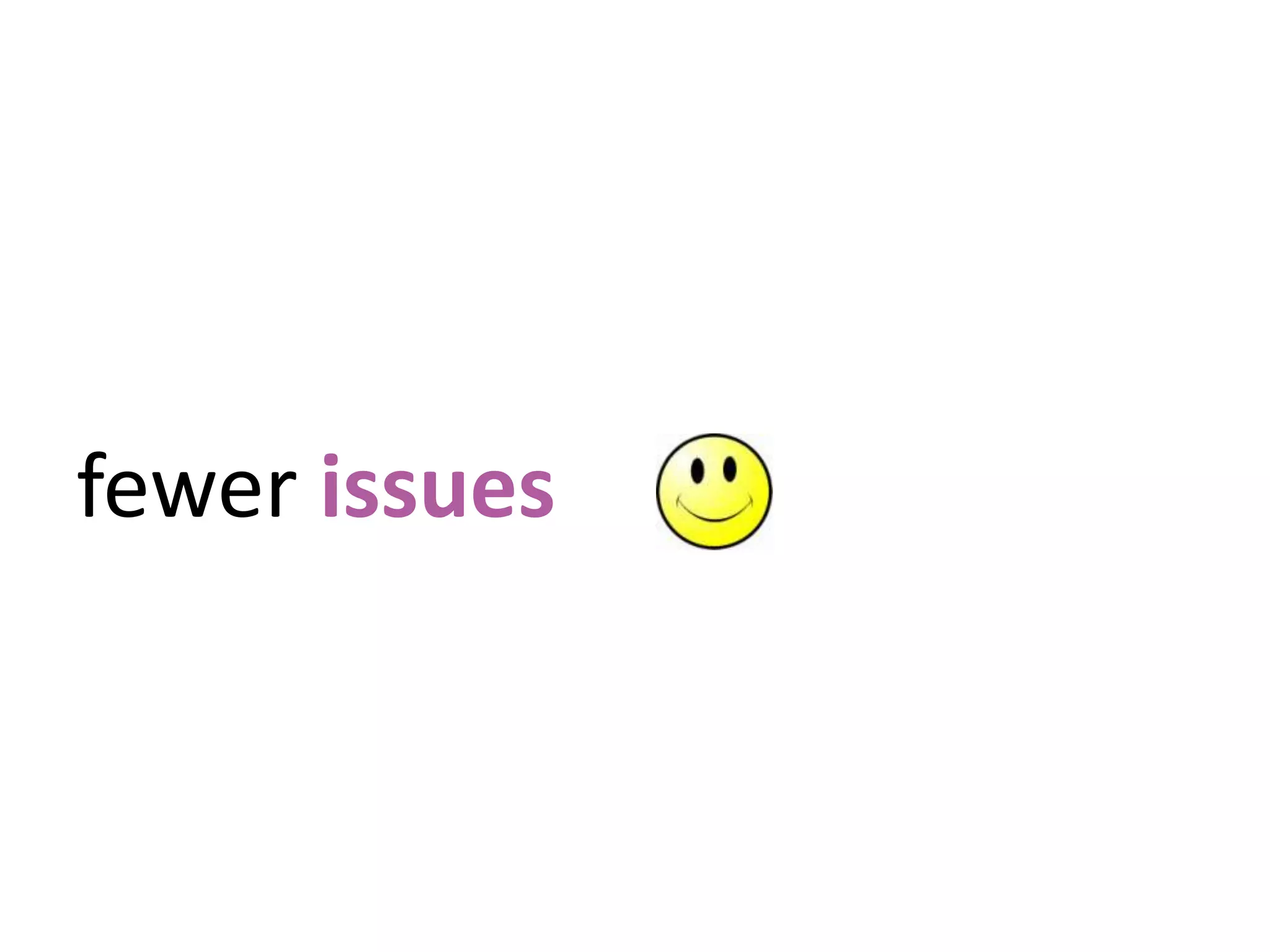fewer issues