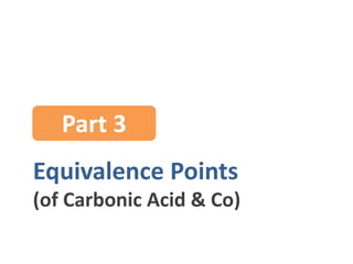 Equivalence Points
(of Carbonic Acid & Co)
Part 3
 