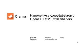 Максим
Решетей
ведущий
iOS разработчик
Coub
Наложение видеоэффектов с
OpenGL ES 2.0 with Shaders
1
 