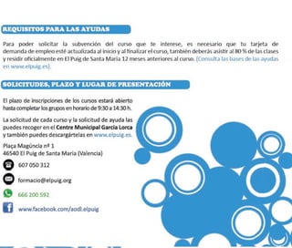 Programación Cursos Formación para el Empleo