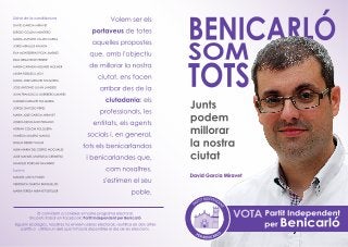 Diptic Partit Independent per Benicarló (PIBEN) 2015