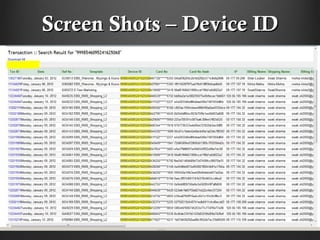 Screen Shots – Device ID 