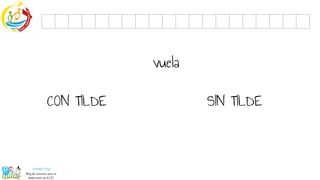 vuela
CON TILDE SIN TILDE
 