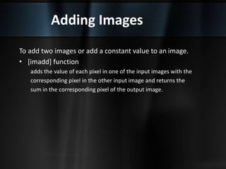 Mathematical operations in image processing | PPTX