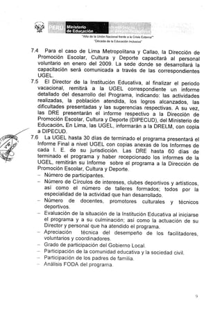 PROGRAMA RECREATIVO VACACIONAL 2009