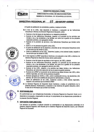 GOBIERNO REGIONAL PIURA
Piur?ala= R
DIRECCION REGIONAL DE EDUCACION PIURA
GERENCIA REGIONAL DE DESARROLLO SOCIAL
DIRECTIVA...