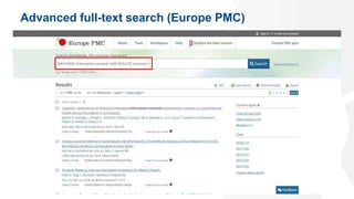 Advanced full-text search (Europe PMC)
35
 