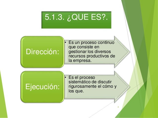 Dirección y ejecución.