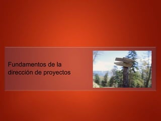 Fundamentos de la
dirección de proyectos
 