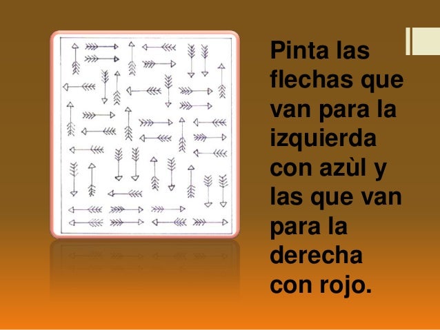 Pinta las flechas que van para la izquierda con azùl y las que van para la derecha con rojo. 