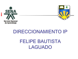 DIRECCIONAMIENTO IP
FELIPE BAUTISTA
LAGUADO
 