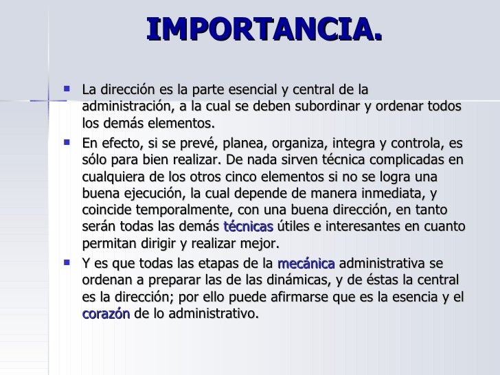 Direccion y control