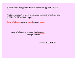 5.3 Direct Variation Notes