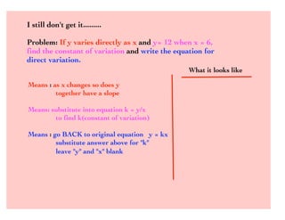 5.3 Direct Variation Notes