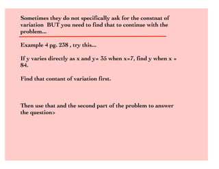 5.3 Direct Variation Notes