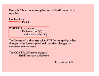 5.3 Direct Variation Notes