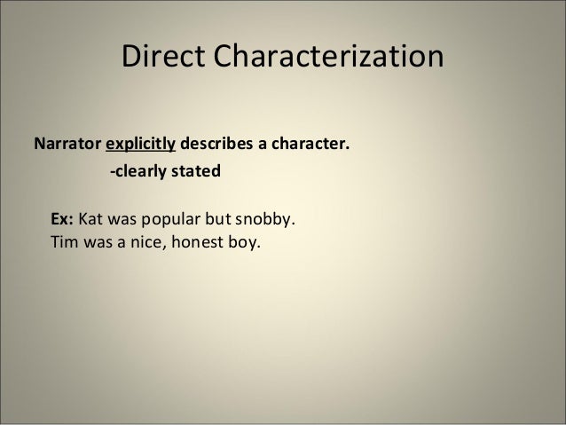 direct and indirect characterization what is direct characterization