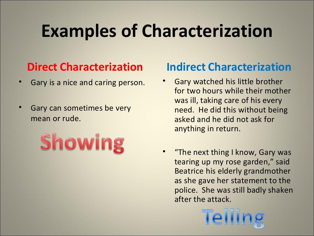 direct and indirect characterization what is direct characterization