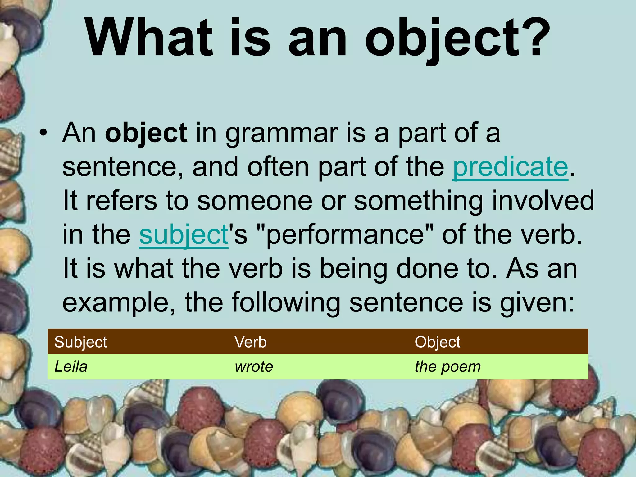 Direct and indirect objects | PPTX