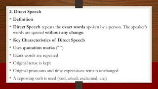 Direct and Indirect Speech.pdf gccb vfgvv | PDF