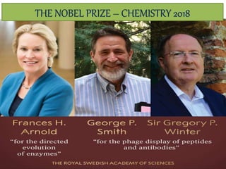 THE NOBEL PRIZE – CHEMISTRY 2018
 