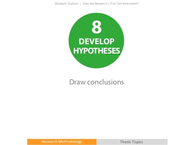 Methodology for a thesis