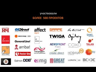 участвовали
БОЛЕЕ 500 ПРОЕКТОВ
 