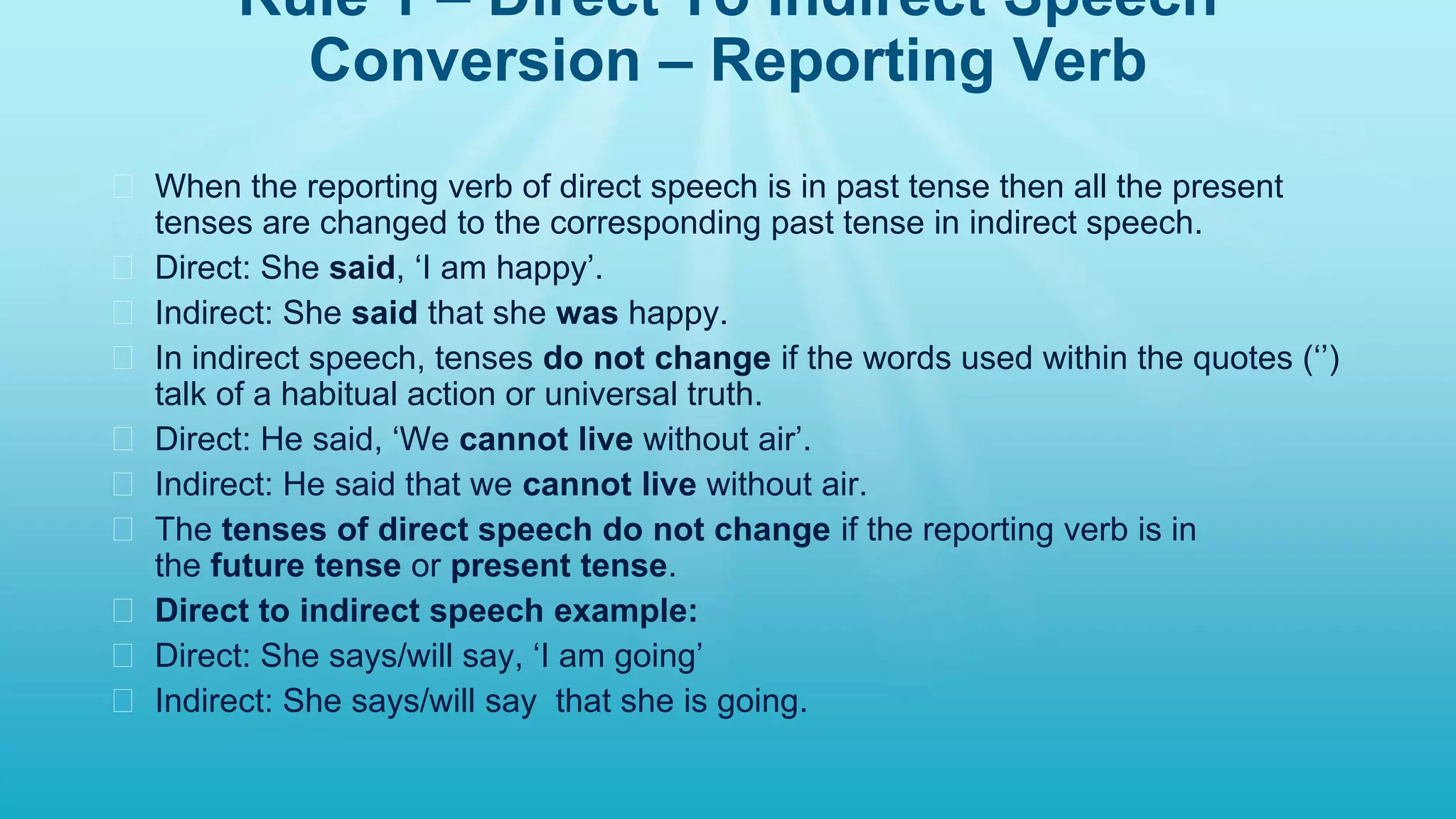 Direct/indirect speech Presentation | PPTX
