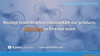 Antibody Validation Project
www.stjohnslabs.com
Receive rewards when you validate our products.
Click here to find out more.
 
