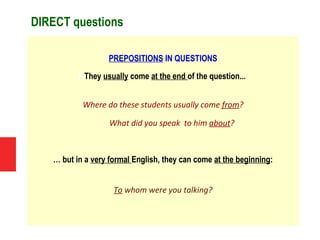 Direct & Indirect questions | ODP