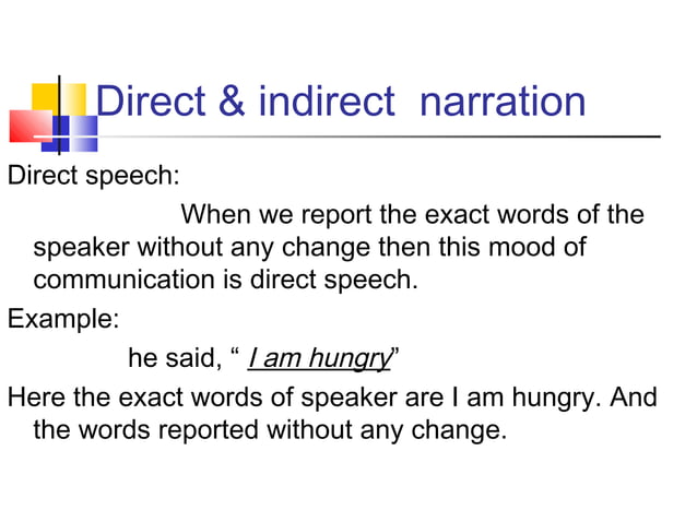 Direct and Indirect Speech | PPT