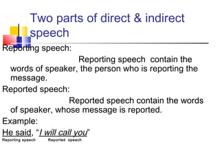 Direct and Indirect Speech | PPT