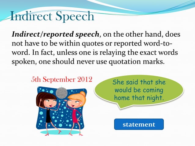 Direct and Indirect Speech: Rules for Narration | PPT | Free Download