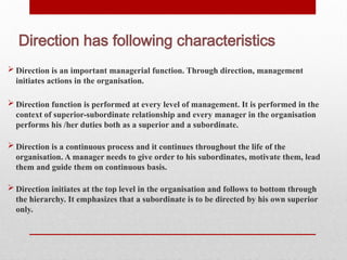 directing presentation (principle of management) | PPTX