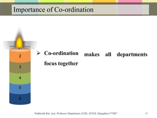 Importance of Co-ordination
4
5
6
3
2 makes all departments Co-ordination
focus together
47
 