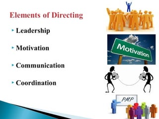  Leadership 
Motivation 
 Communication 
 Coordination 
 
