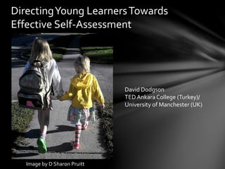 DirectingYoung LearnersTowards
Effective Self-Assessment
Image by D Sharon Pruitt
David Dodgson
TED AnkaraCollege (Turkey)/
University of Manchester (UK)
 