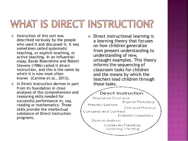 Direct instructional learning