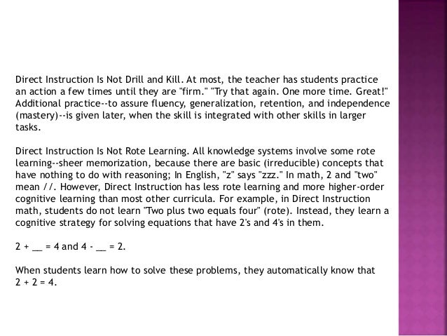 Direct instructional learning