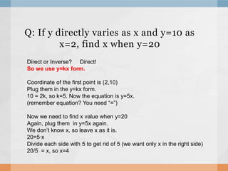 Direct inverse variation | PPSX