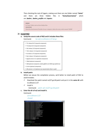 Direction of building ns2 using cygwin under windows system | PDF