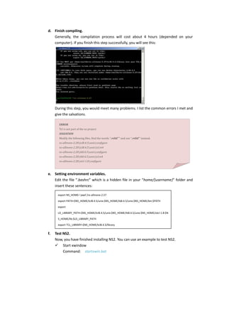 Direction of building ns2 using cygwin under windows system | PDF
