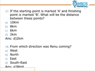 Direction Sense Problems in Reasoning WBCS Exam | PPT