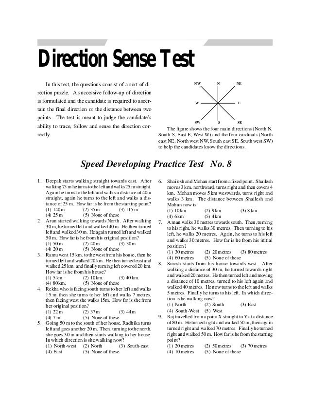 Direction sense test