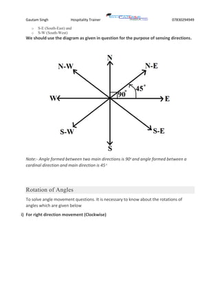 Direction sense test tricks | PDF