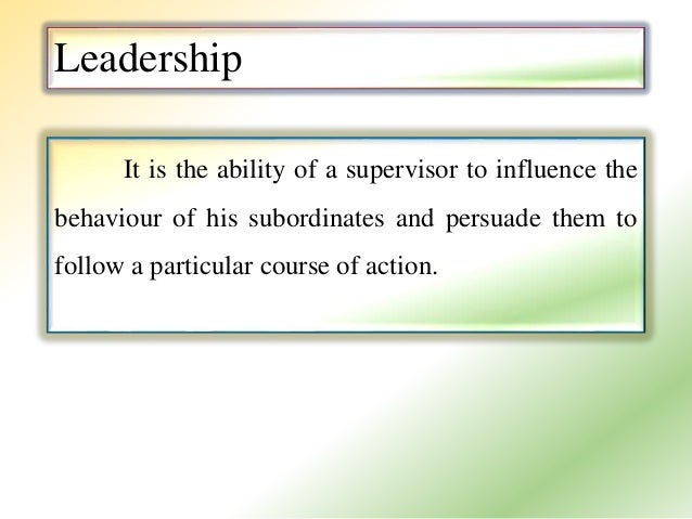 Direction Supervision Guiding And Leadership