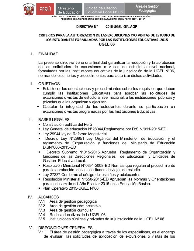 Directiva permisos de estudio 2016