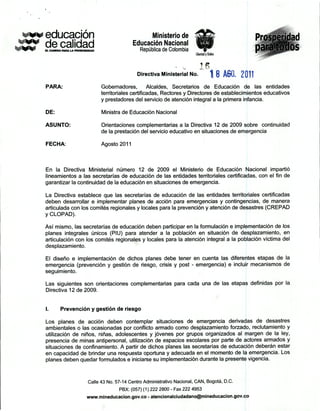 Directiva 16 de 2011